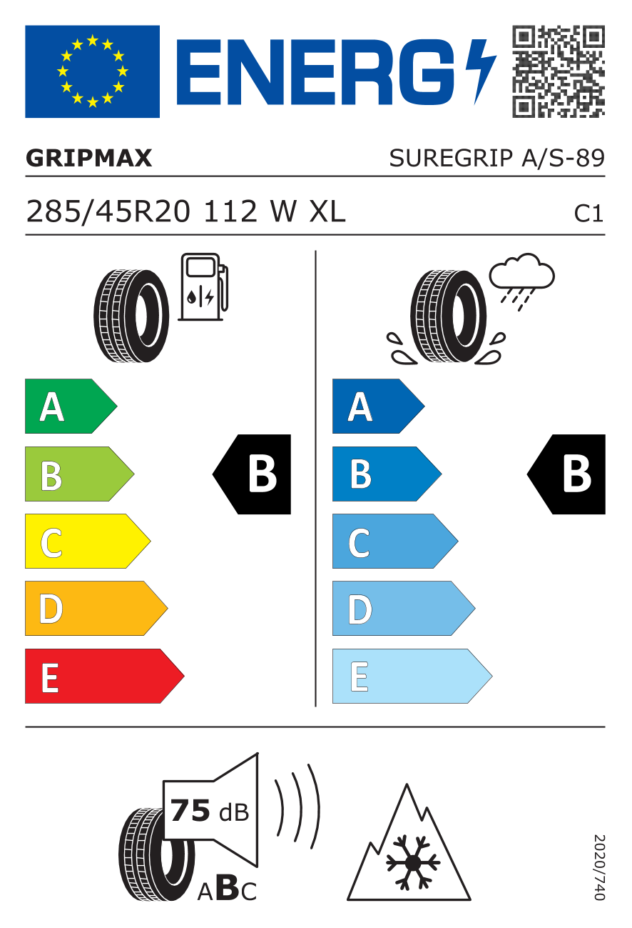 Gripmax SUREGRIP ALL SEASON 285/45 R20 112W