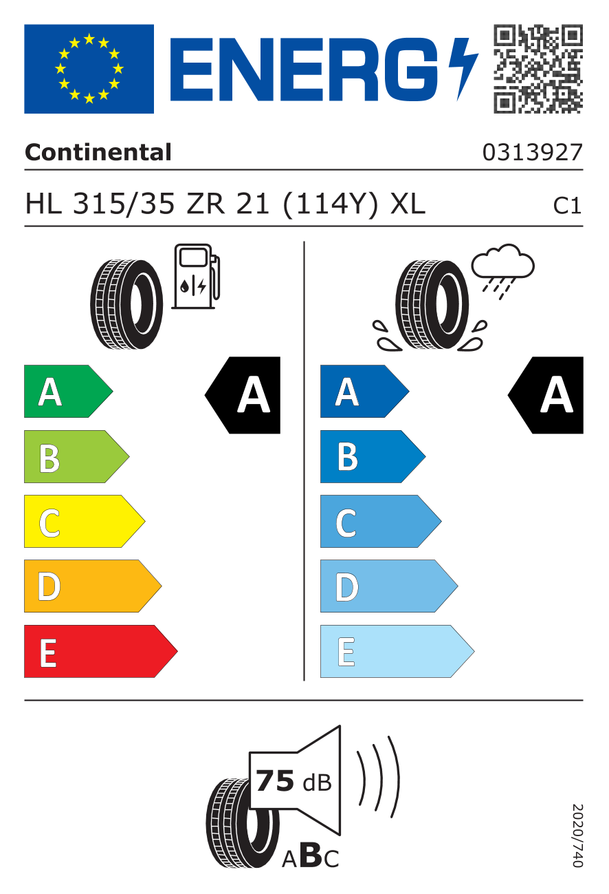  SportContact 7 HL FR MO1 ContiSilent EV 315/35 R21 114Y