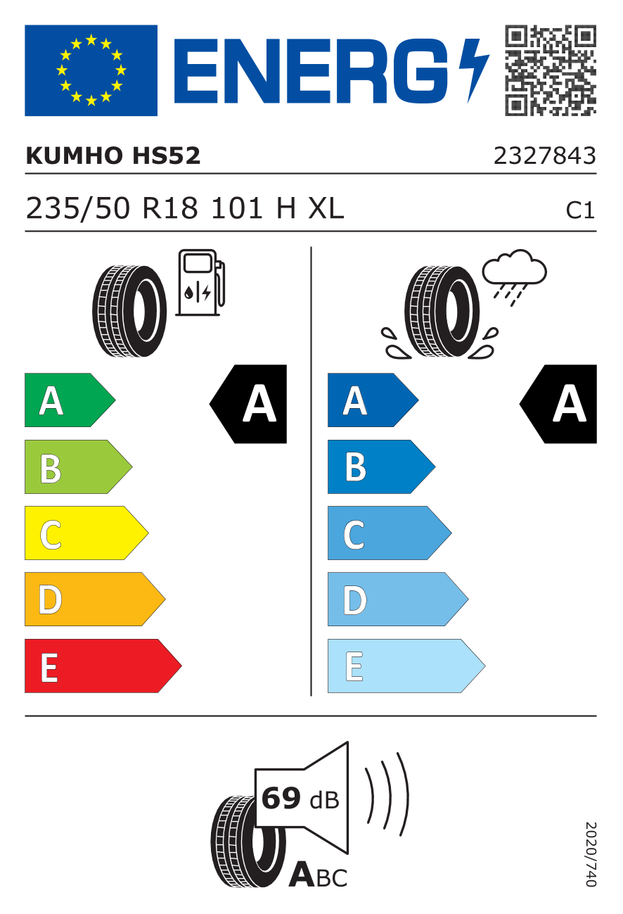 Kumho ECSTA HS52 235/50 R18 101H