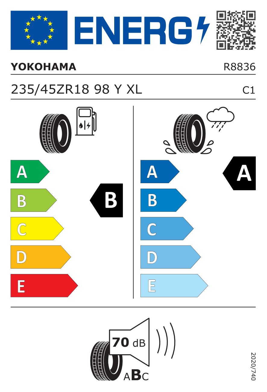 Yokohama ADVAN Sport EV V108 235/45 R18 98Y