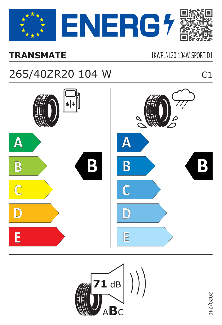 Transmate SPORT D1 265/40 R20 104W