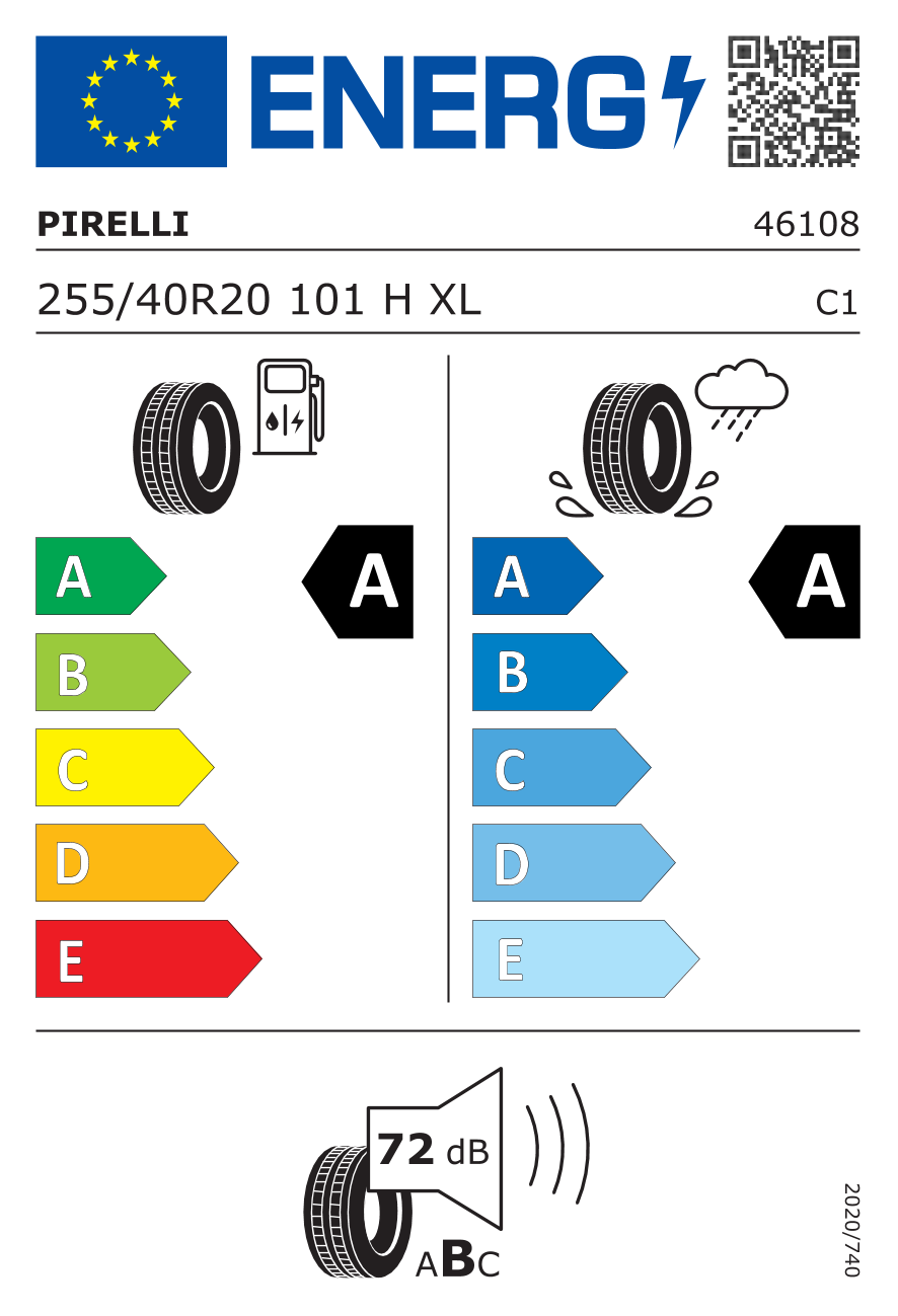  CINTURATO P7 (P7C2) XL FR SealInside ELT (+) 255/40 R20 101H