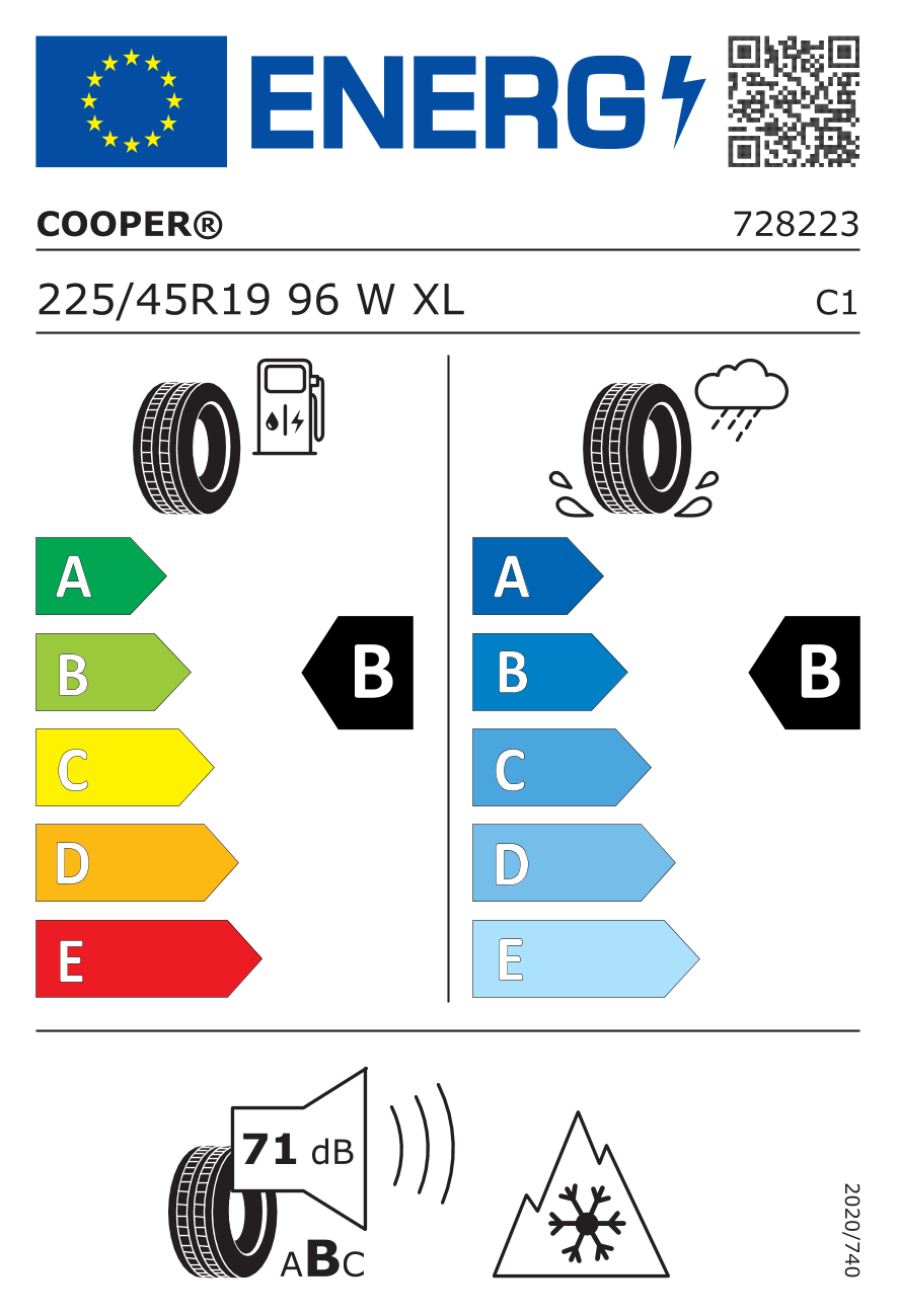  COOPER ALL SEASON XL FP 225/45 R19 96W