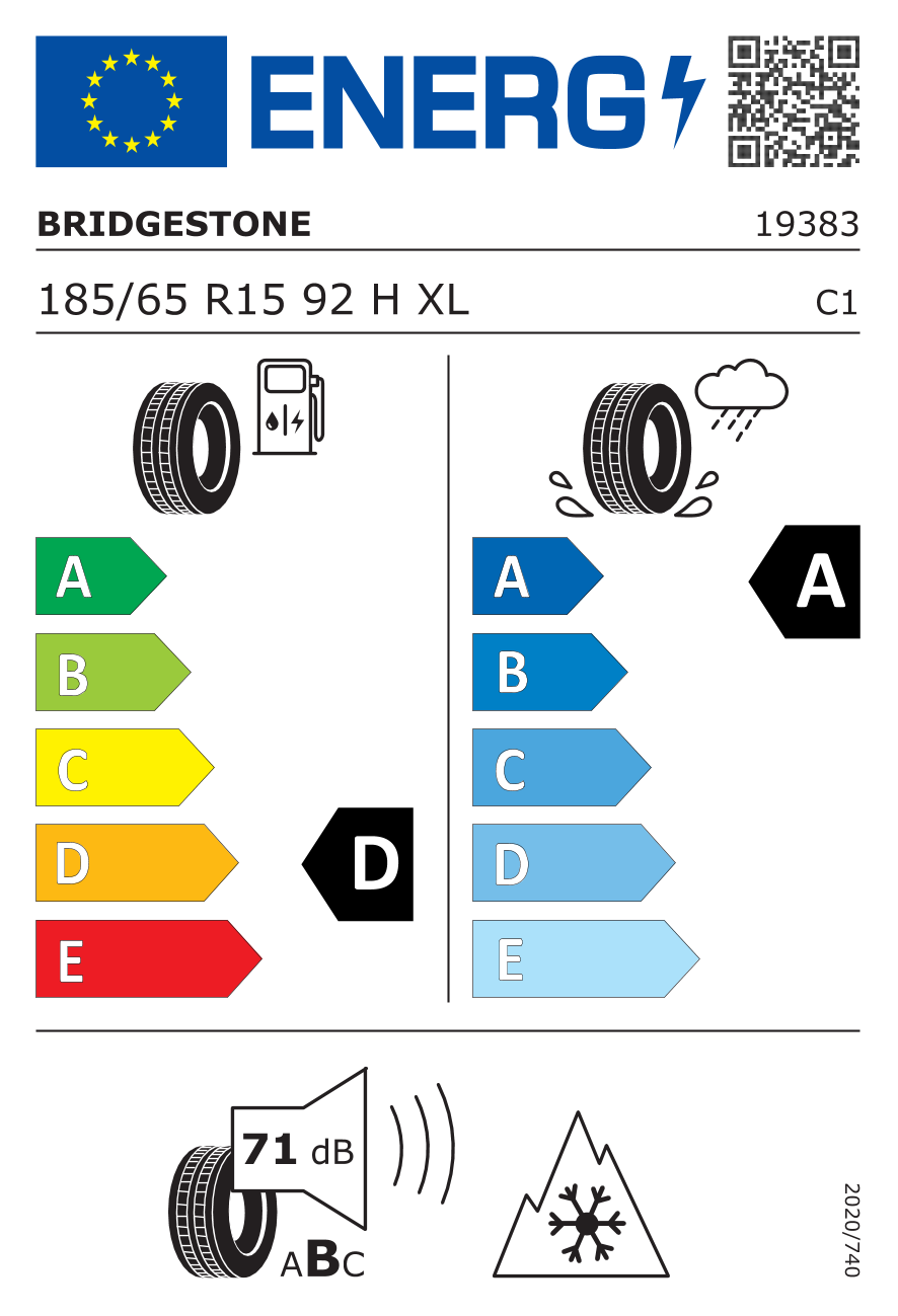 Bridgestone WEATHER CONTROL A005 DRIVEGUARD 185/65 R15 92H