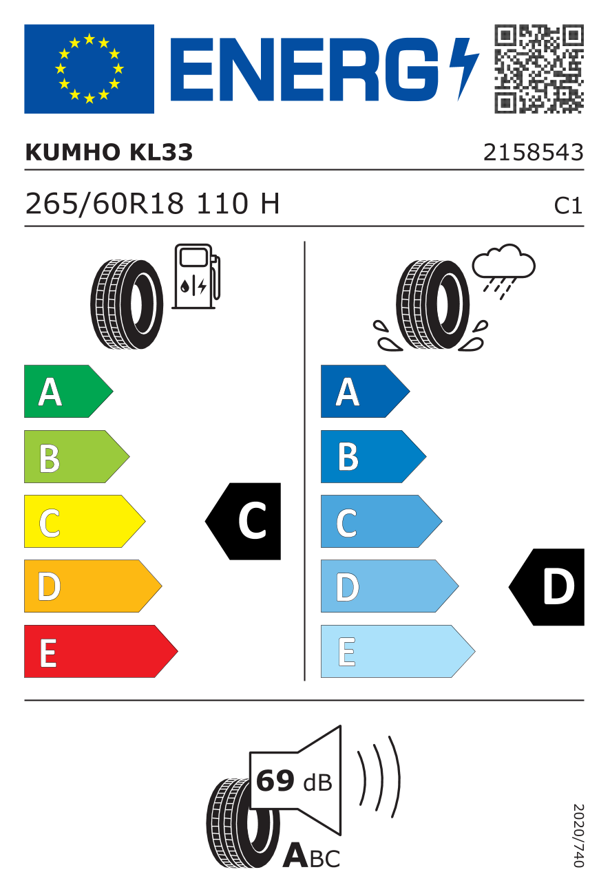 Kumho CRUGEN Premium KL33 265/60 R18 110H