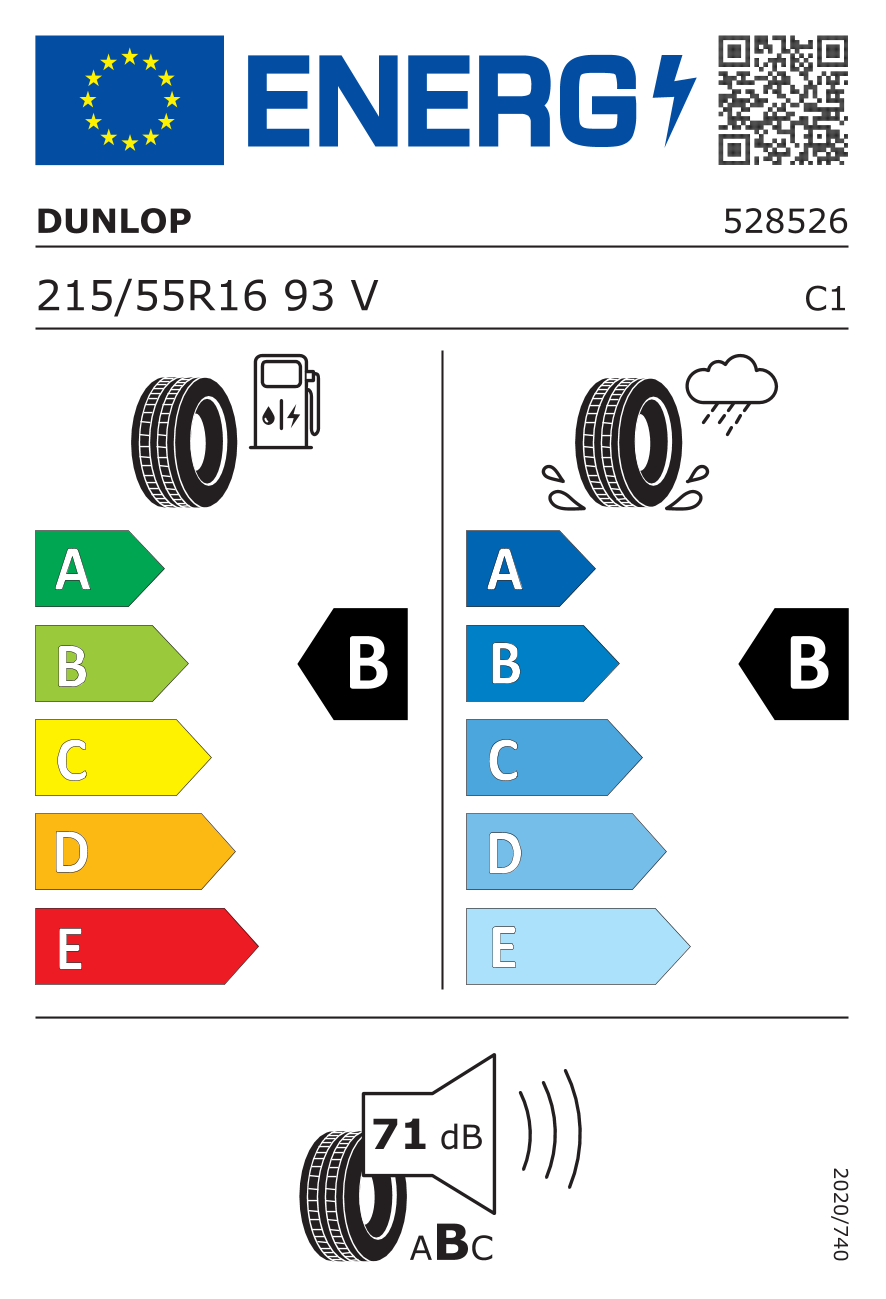 Dunlop SPORT BLURESPONSE 215/55 R16 93V