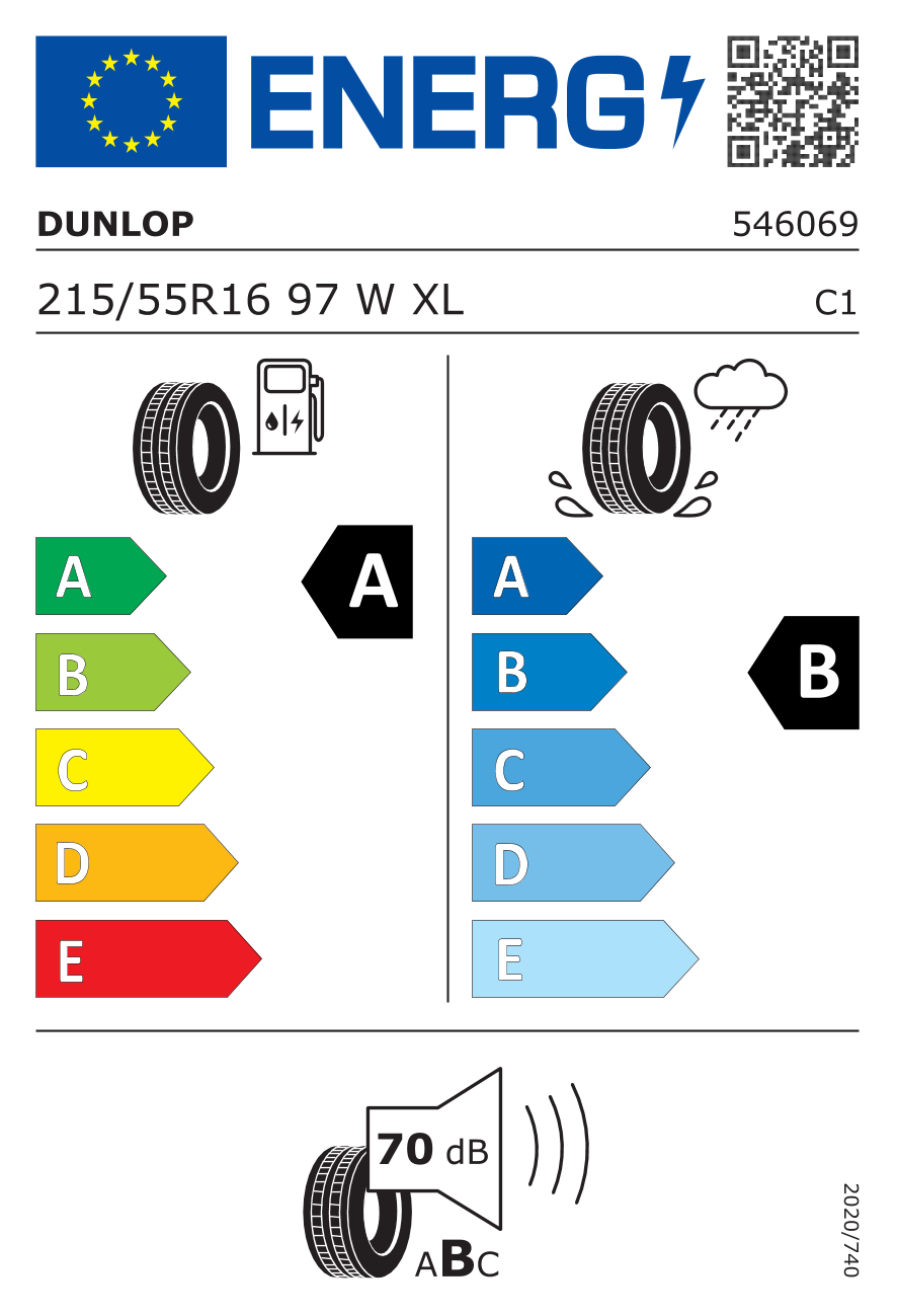 Dunlop SPORT BLURESPONSE 215/55 R16 97W